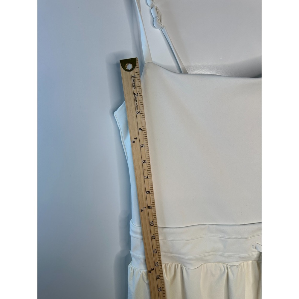 Popflex On the Runsie Coconut Cream Ruffle Athletic Stretch Romper Plus Size 1X - Picture 14 of 16